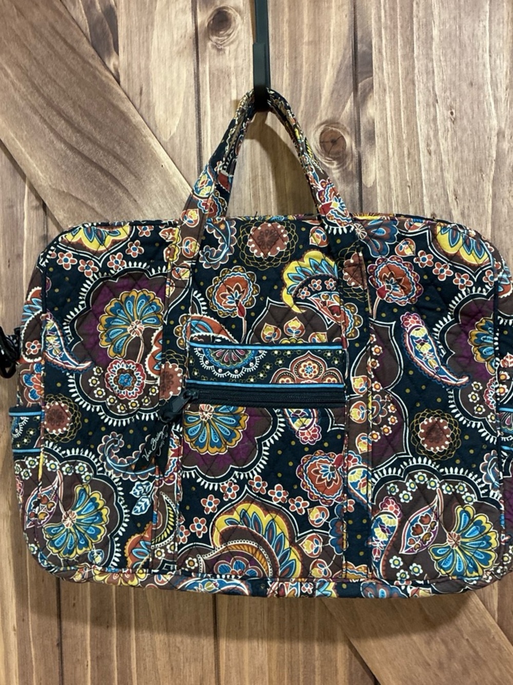 Vera Bradley Quilted Floral Paisley Tote Bag in Black